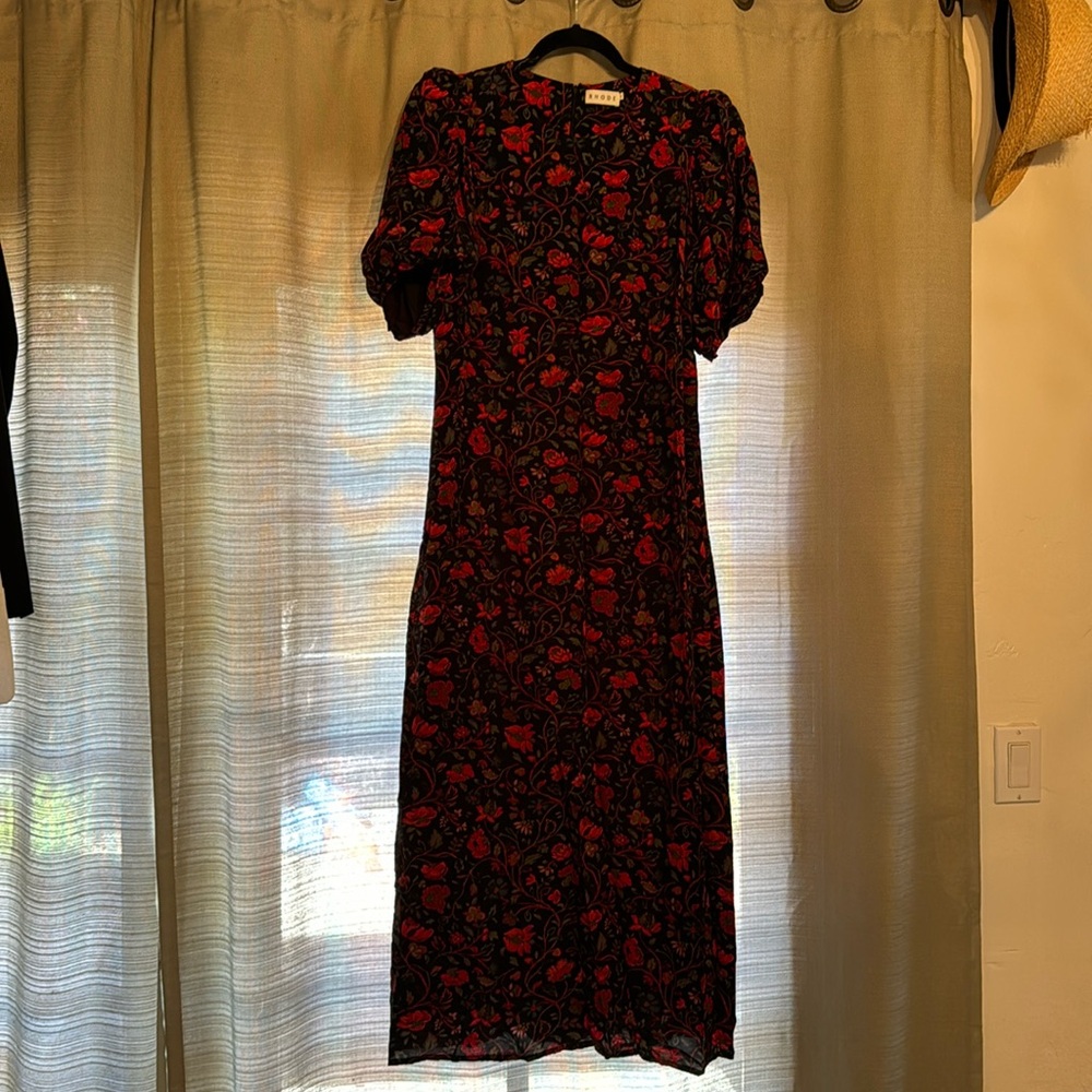 Rhode floral print fitted midi dress